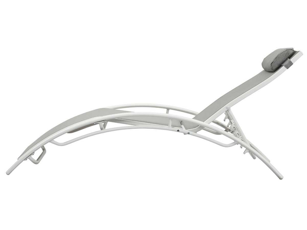 Ligbed ligstoel aluminium "Beauty" - Phoenix - Grijs - Set 2 stuks