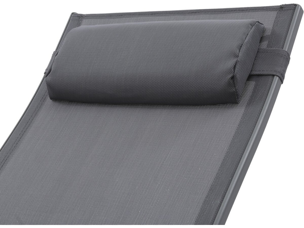 Ligbed ligstoel aluminium "Beauty" - Phoenix - Donkergrijs / Zilver - Set 2 stuks