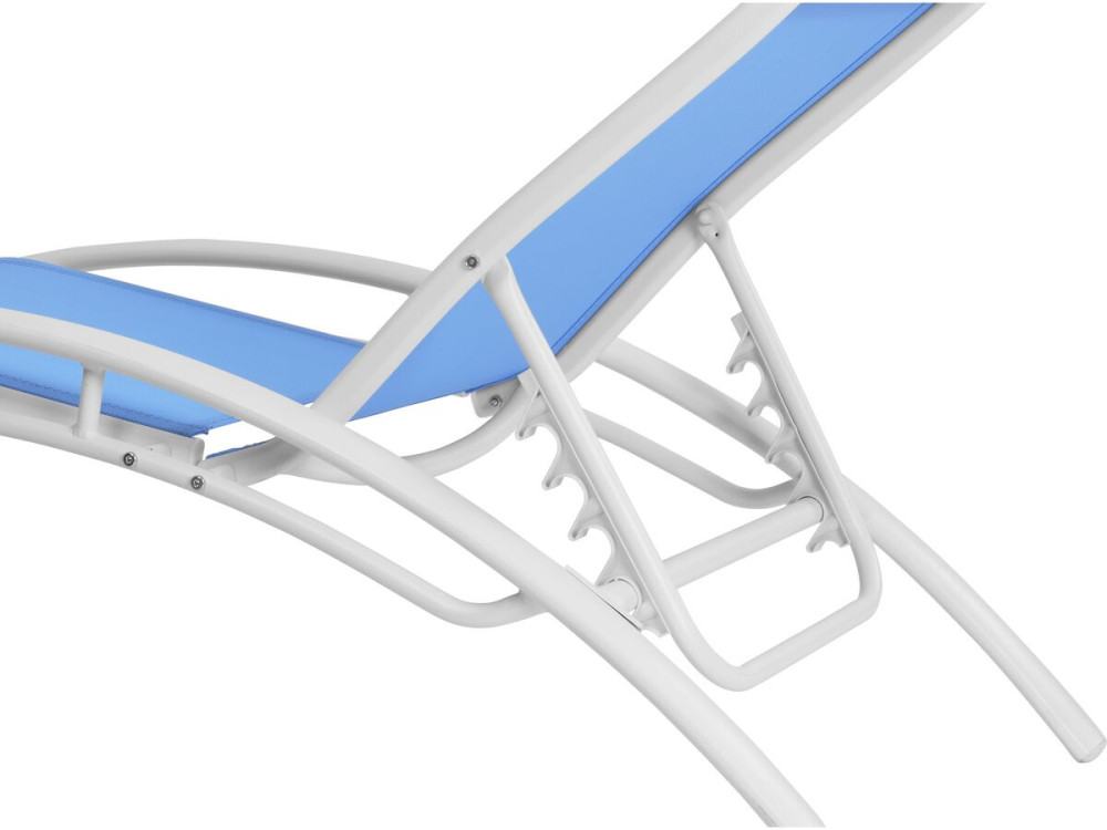 Ligbed ligstoel aluminium "Beauty" - Phoenix - Blauw - Set 2 stuks