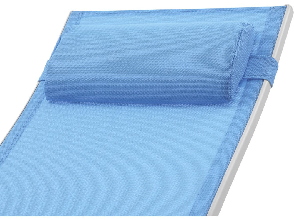 Ligbed ligstoel aluminium "Beauty" - Phoenix - Blauw - Set 2 stuks