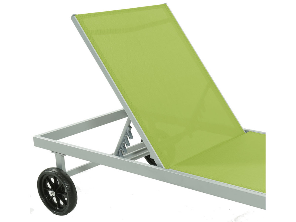 Ligbed tuin ligstoel verstelbaar aluminium textiel "Bella" - Phoenix - Groen - Set 2 stuks