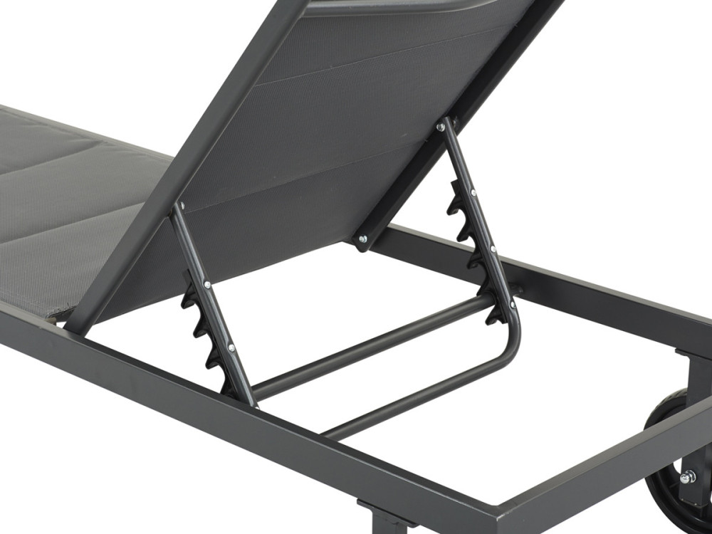 Ligbed ligstoel verstelbaar aluminium gevoerd textileen "Bella" - Phoenix - Grijs Donkergrijs