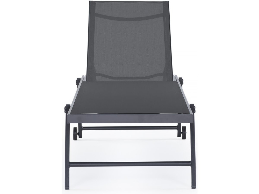 Set van 2 textielen aluminium ligstoelen "Jolia" - Donkergrijs