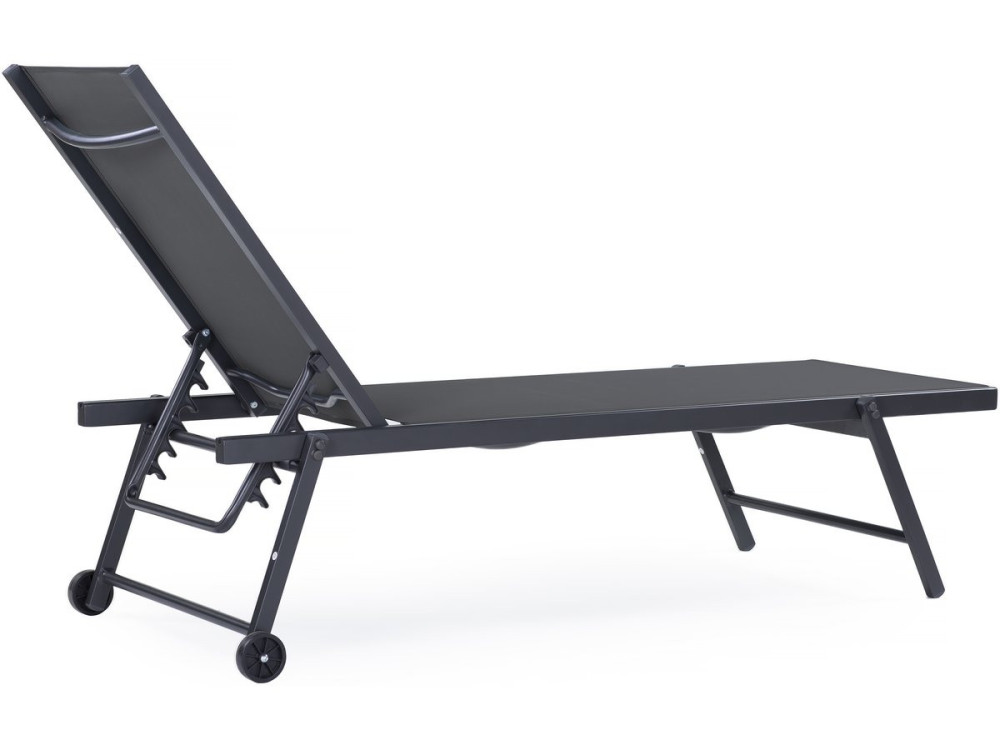 Set van 2 textielen aluminium ligstoelen "Jolia" - Donkergrijs