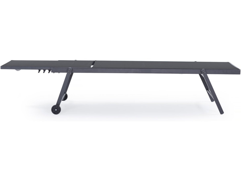 Set van 2 textielen aluminium ligstoelen "Jolia" - Donkergrijs