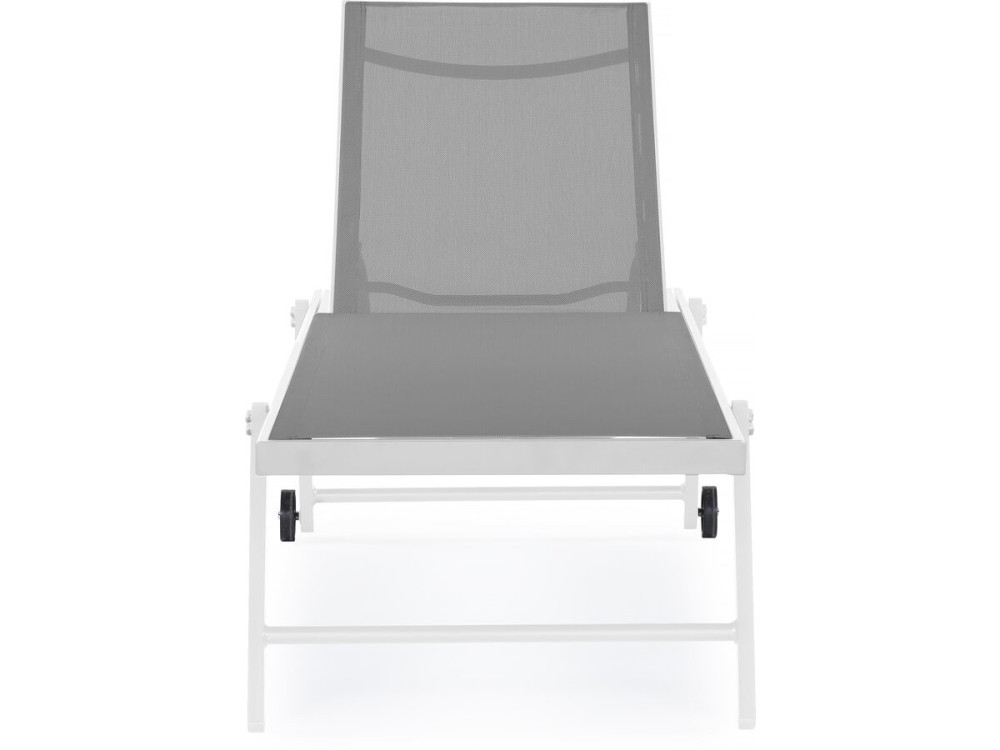 Ligbed set 2 stuks tuin ligstoel verstelbaar aluminium textiel "Jolia" - Grijs / Wit