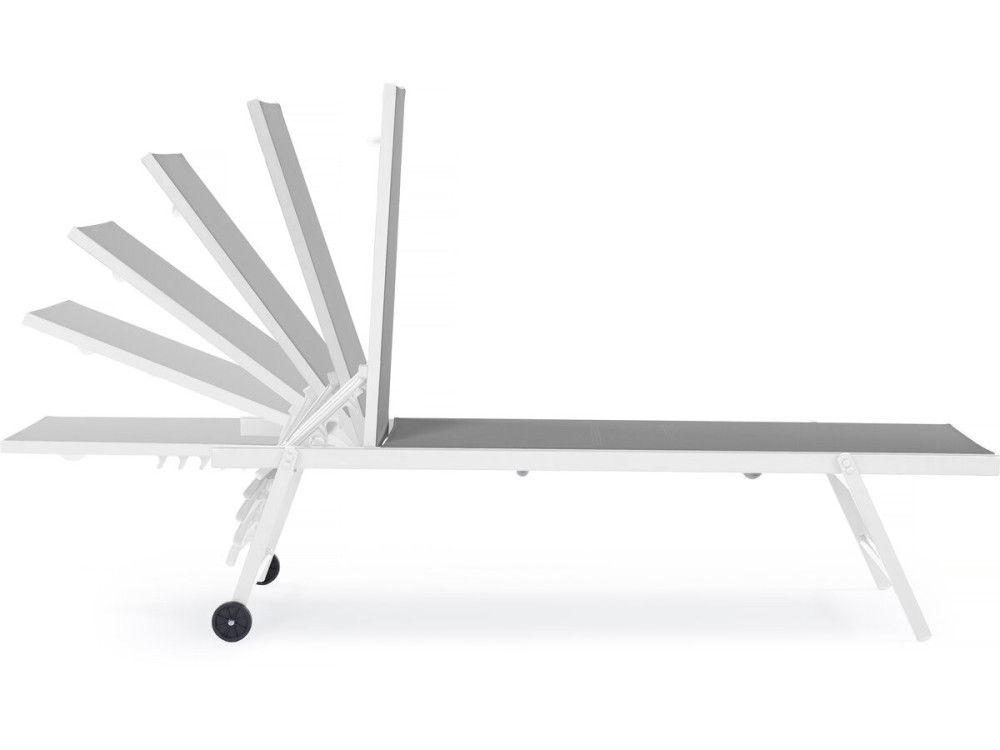 Ligbed set 2 stuks tuin ligstoel verstelbaar aluminium textiel "Jolia" - Grijs / Wit