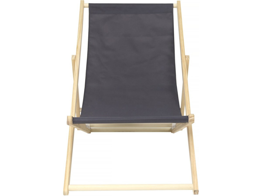 Strandstoel set 2 houten tuinstoelen canvas "Chilienne" - 107 x 56.5 x 81 cm - Grijs