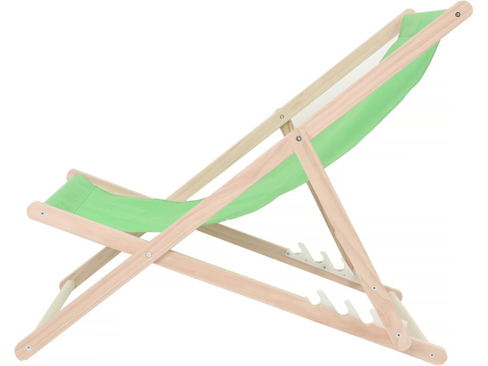 Strandstoel set 2 houten tuinstoelen canvas "Chilienne" - 107 x 56.5 x 81 cm - Groen