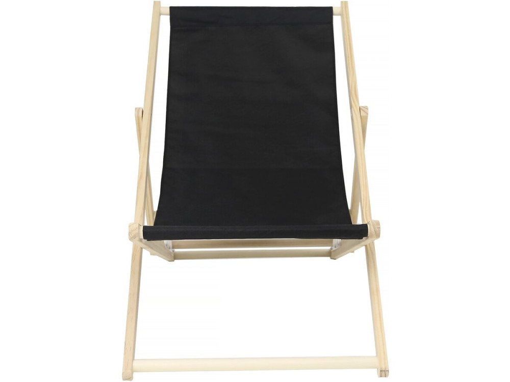 Set van 2 houten ligstoel "Chilienne" - 107 x 56,5 x 81 cm - Zwart
