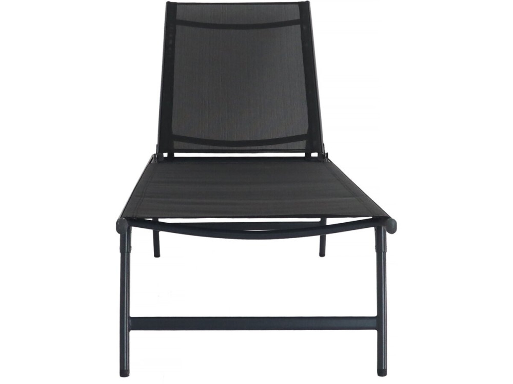 Set van 2 metalen ligbedden "Sublima" - 180 x 54 x 104 cm - Zwart