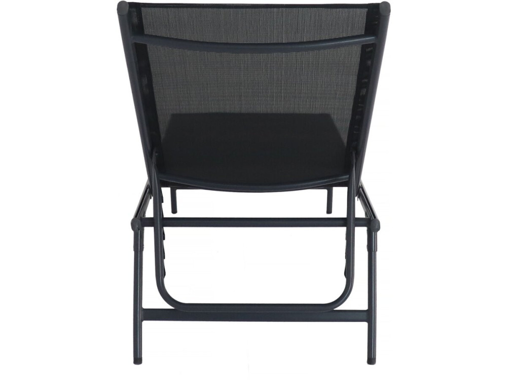 Set van 2 metalen ligbedden "Sublima" - 180 x 54 x 104 cm - Zwart