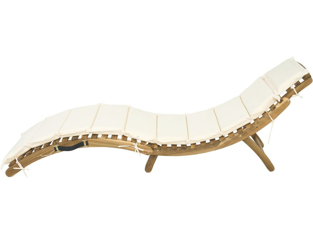 Jakarta" houten ligstoel met kussens - Beige