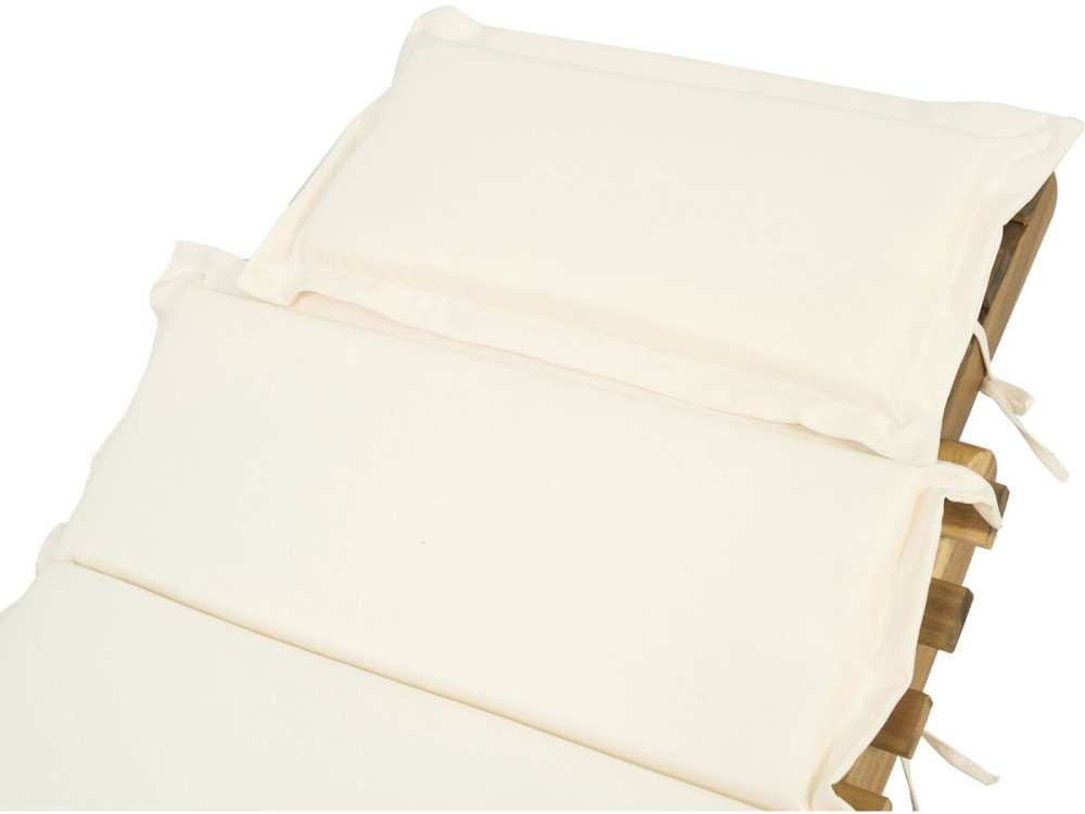 Jakarta" houten ligstoel met kussens - Beige