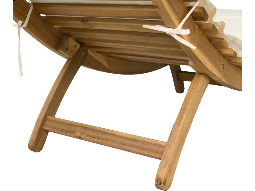 Jakarta" houten ligstoel met kussens - Beige