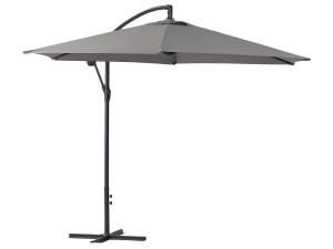 Parasol vrijhangend tuin zweefparasol Aluminium "Ilios" - Rond - Ø 3 m - Grijs