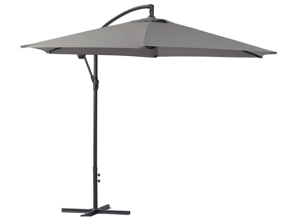 Parasol vrijhangend tuin zweefparasol Aluminium "Ilios" - Rond - Ø 3 m - Grijs
