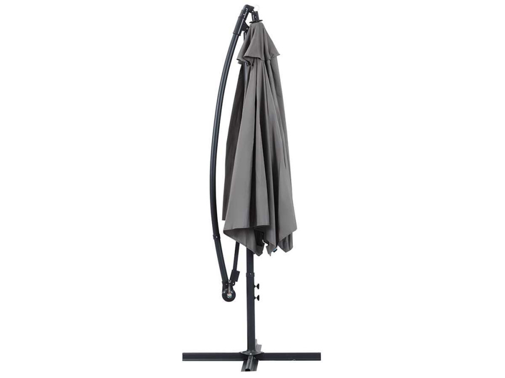 Parasol vrijhangend tuin zweefparasol Aluminium "Ilios" - Rond - Ø 3 m - Grijs