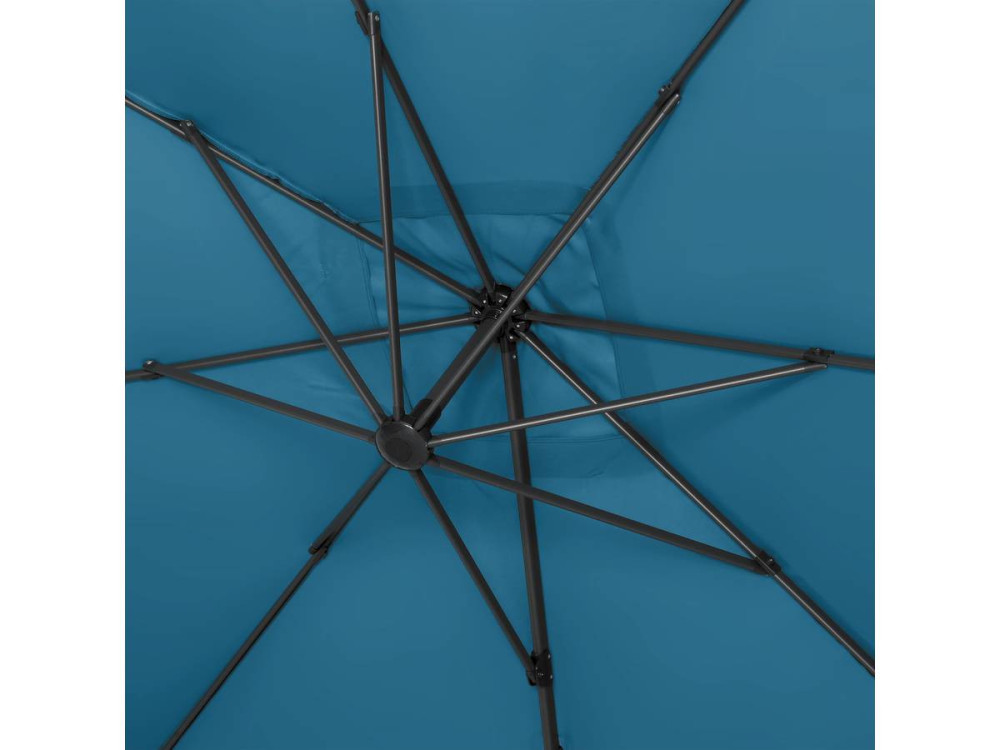 Parasol vrijhangend tuin zweefparasol Aluminium "Sun 4" - Rechthoekig - 3 x 4 m - Blauw + beschermhoes parasol