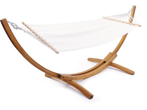 Hangmat met houten onderstel katoenen doek "Dallas" - 3 m - Ecru