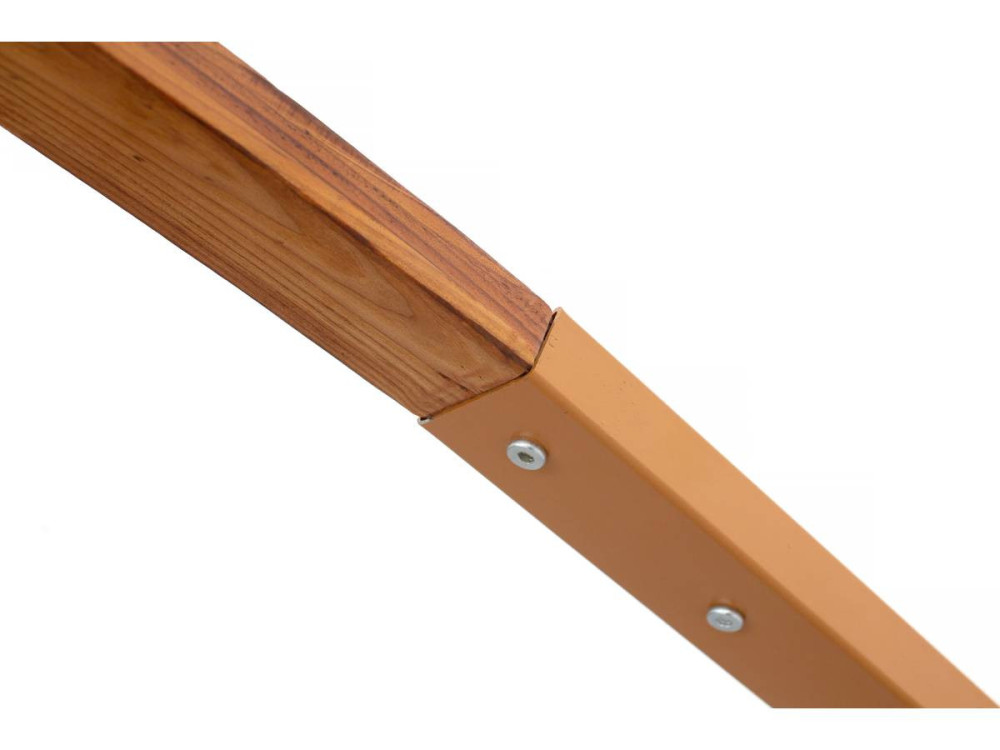 Hangmat met houten onderstel "Dallas XL"  - met katoenen doek en luifel - Ecru