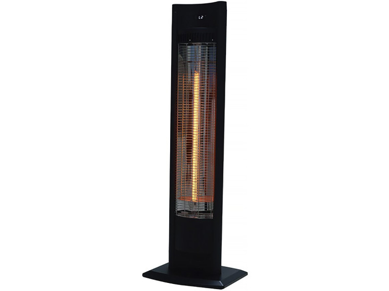 Staande terrasverwamer elektrische heater terras koolstofvezel "Tornado" - 2000W - Zwart