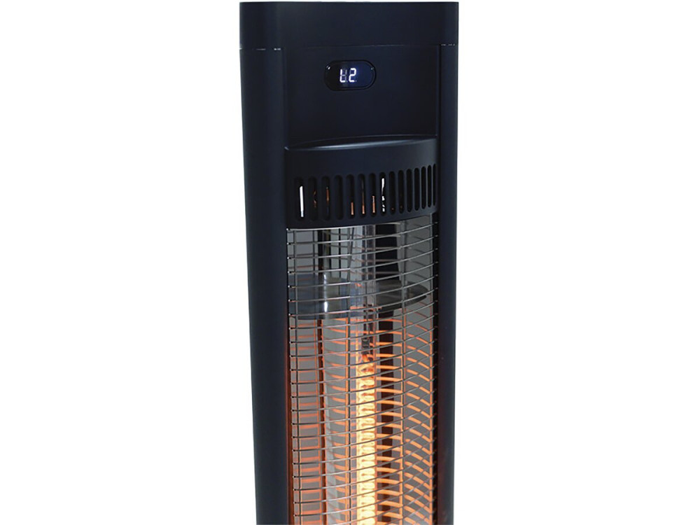Staande terrasverwamer elektrische heater terras koolstofvezel "Tornado" - 2000W - Zwart