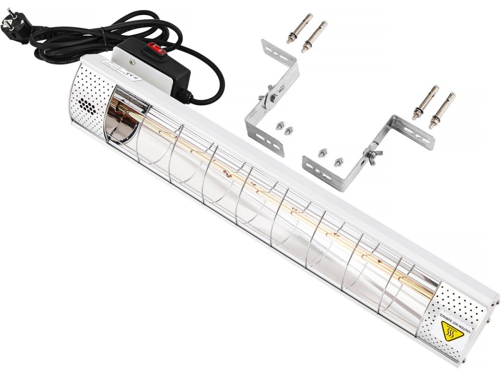 Hangende terrasverwamer infrarood heater terras - 2000W - Zilver