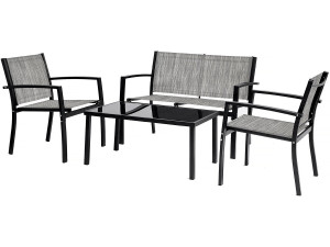 Lage tuinset "Lino" - 4 zits - Grijs