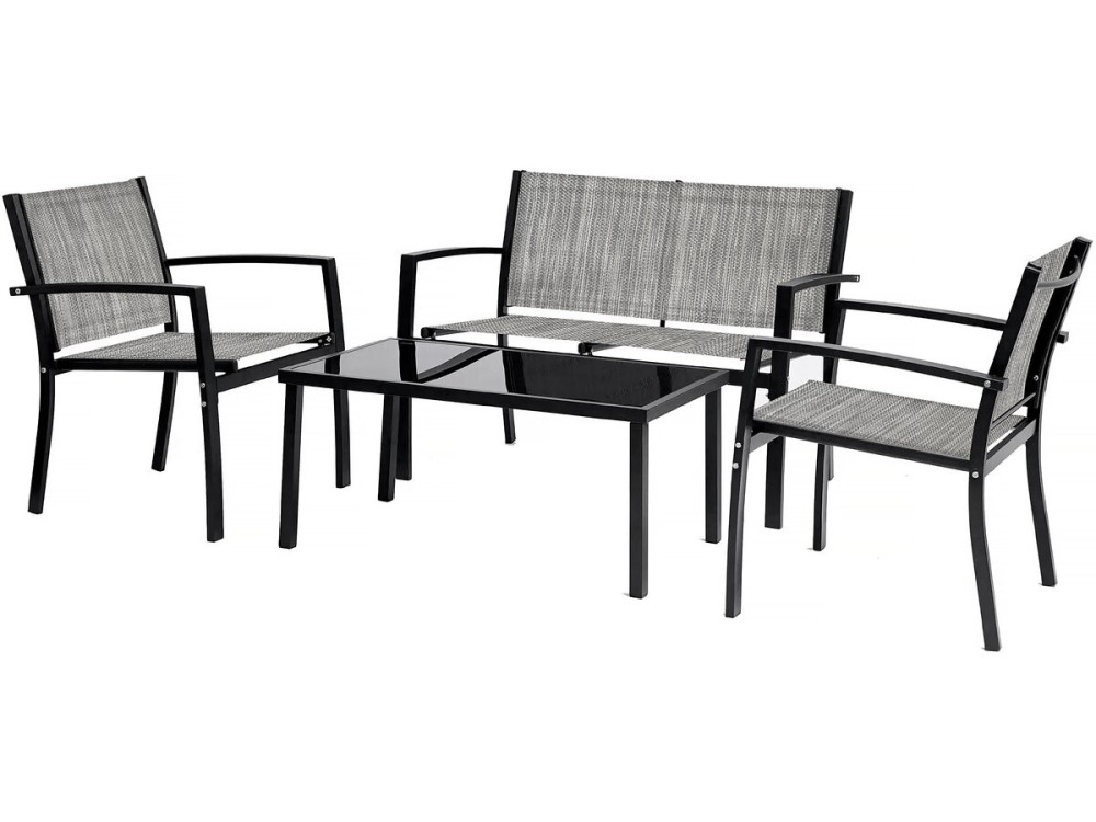 Lage tuinset "Lino" - 4 zits - Grijs