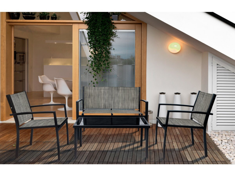 Lage tuinset "Lino" - 4 zits - Grijs