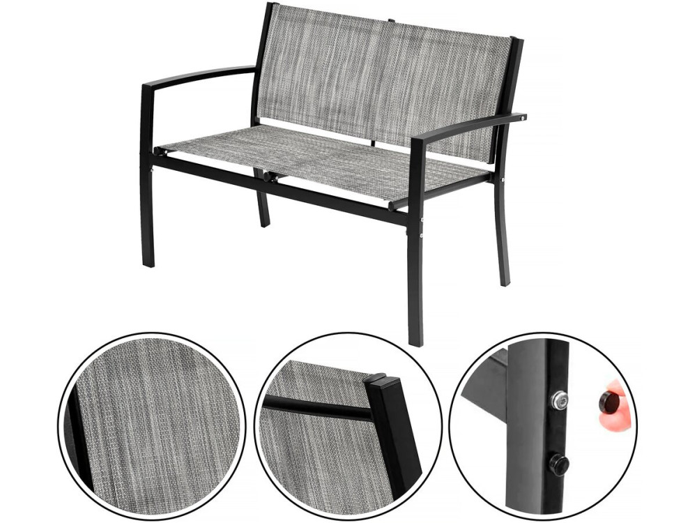Lage tuinset "Lino" - 4 zits - Grijs