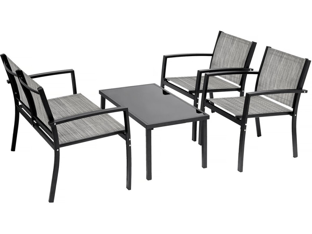 Lage tuinset "Lino" - 4 zits - Grijs