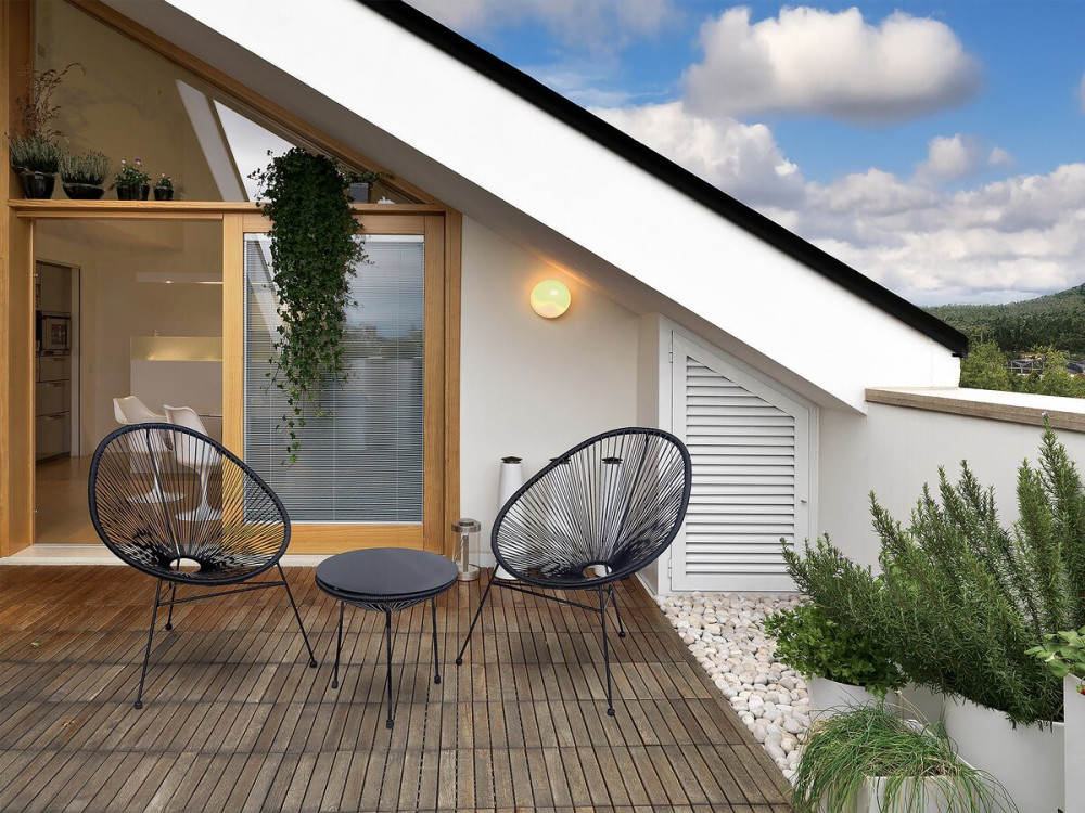 Acapulco metalen tuinmeubel "Odea" - 2 plaatsen - Zwart