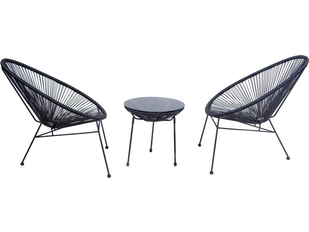Acapulco metalen tuinmeubel "Odea" - 2 plaatsen - Zwart