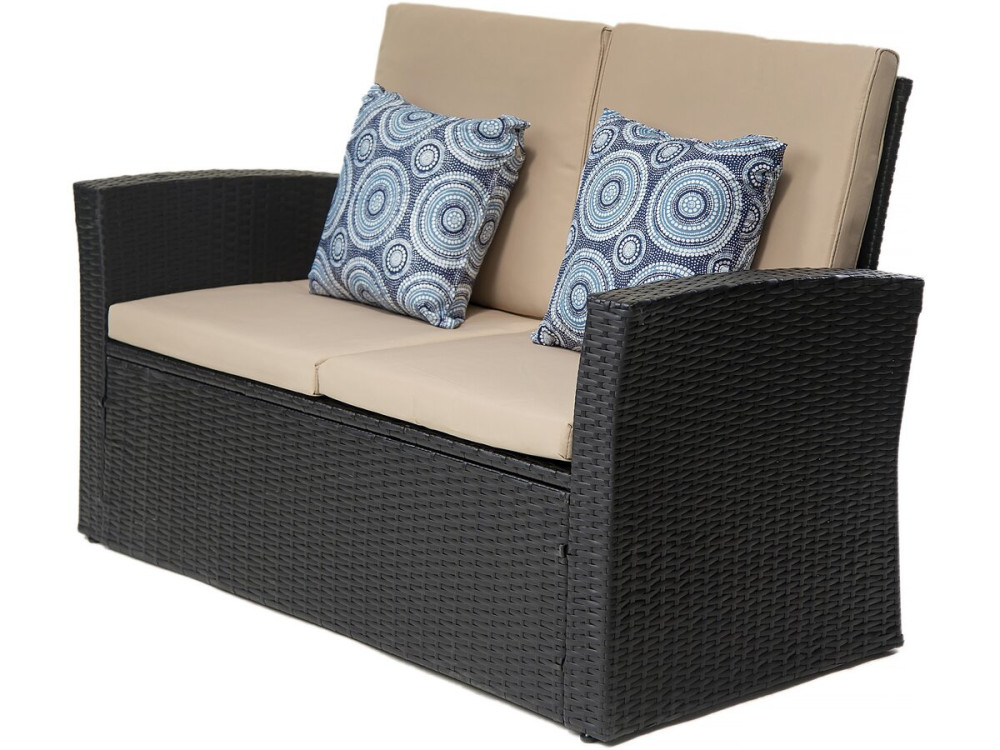 Terrasmeubelset "Ilana" - 4-delig - Wicker - Zwart