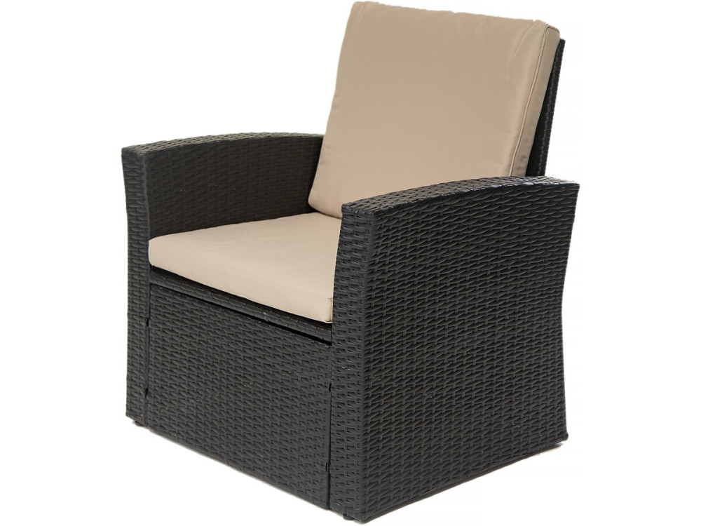 Terrasmeubelset "Ilana" - 4-delig - Wicker - Zwart