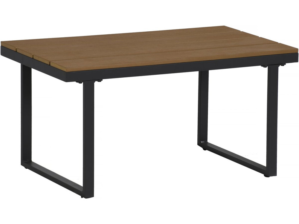 Tuinmeubelset, imitatiehouten hoekbank "Liora" - 4 zits - Grijs