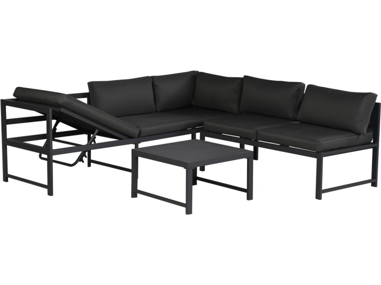 Metalen tuinset "Etna" - 6 zits - Grijs