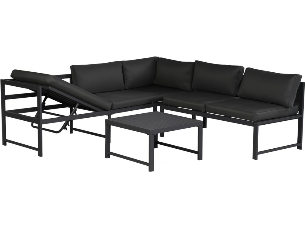 Metalen tuinset "Etna" - 6 zits - Grijs
