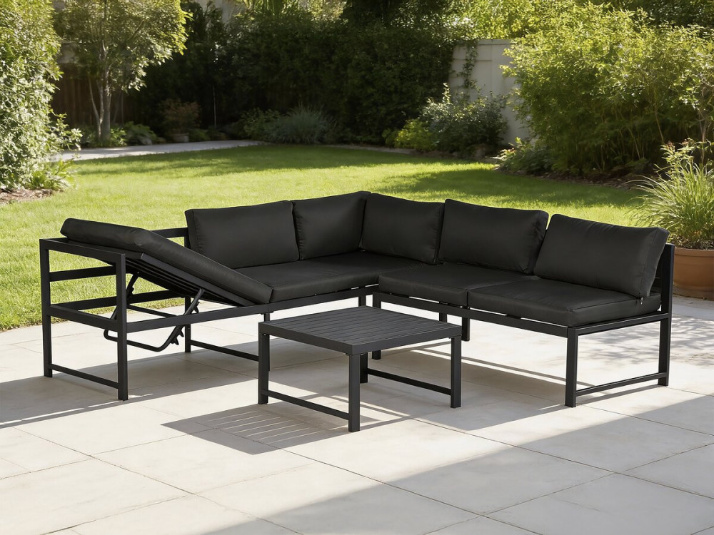 Metalen tuinset "Etna" - 6 zits - Grijs