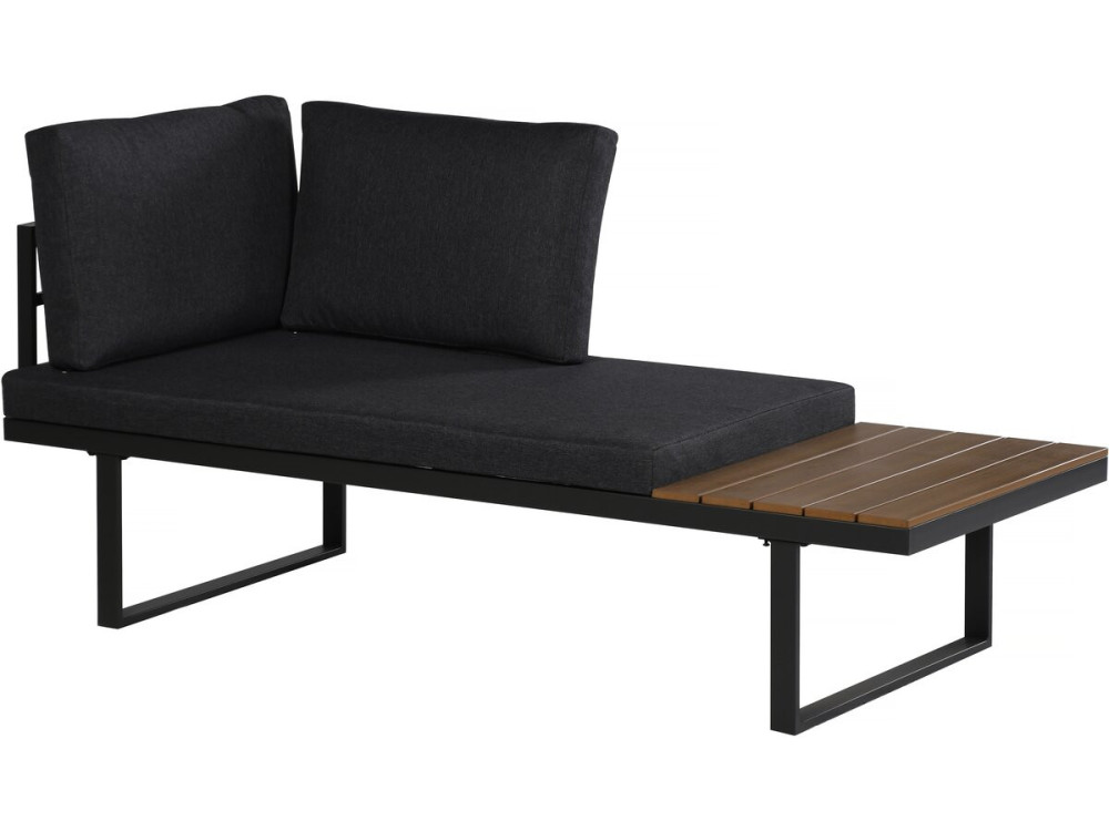 Tuinmeubelset "Sylva" modulaire hoekbank, afwerking imitatiehout - 4 zits - Grijs