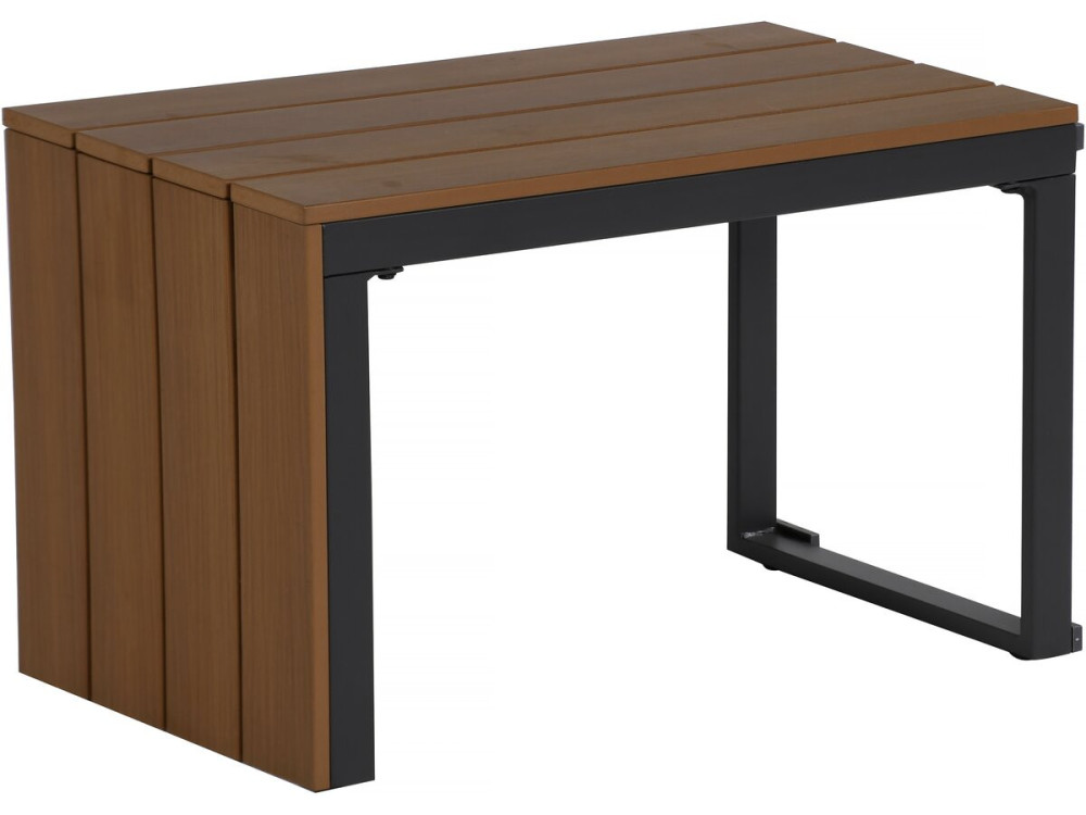 Tuinmeubelset "Sylva" modulaire hoekbank, afwerking imitatiehout - 4 zits - Grijs