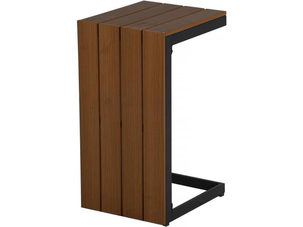 Tuinmeubelset "Sylva" modulaire hoekbank, afwerking imitatiehout - 4 zits - Grijs