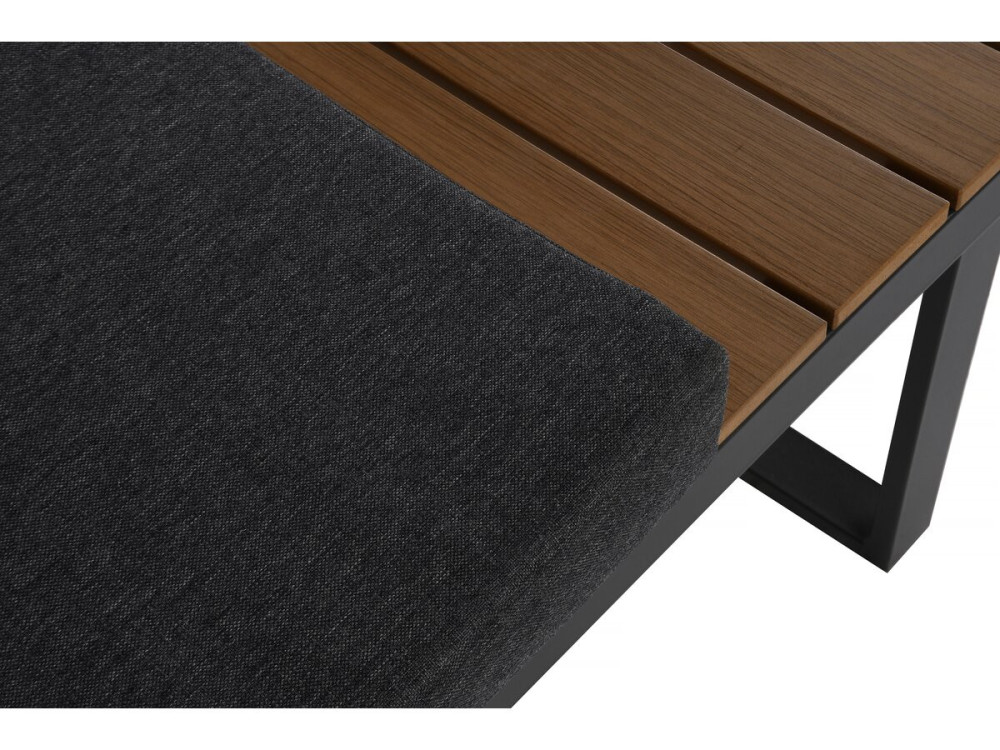 Tuinmeubelset "Sylva" modulaire hoekbank, afwerking imitatiehout - 4 zits - Grijs