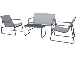 Metalen tuinset "Fortaleza" - 4 zits - Lichtgrijs
