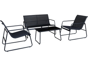 Metalen tuinset "Fortaleza" - 4 zits - Zwart