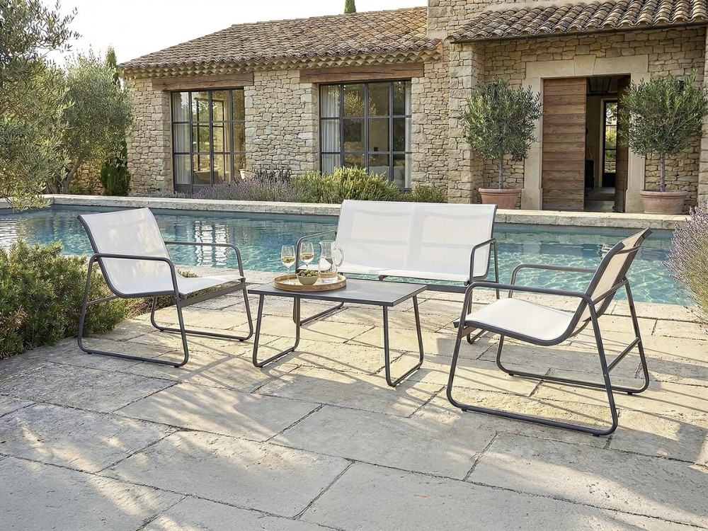 Metalen tuinset "Fortaleza" - 4 zits - Beige