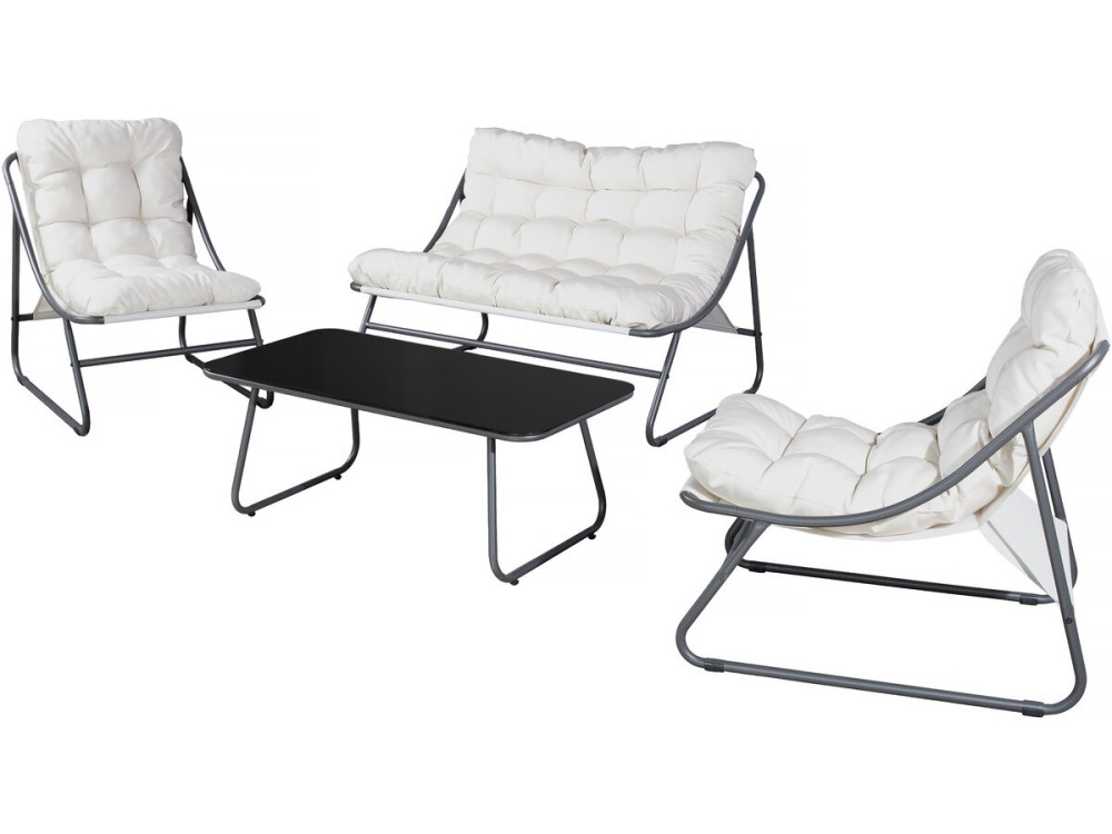 Metalen tuinset "Aria" met kussens - 4 zits - Beige