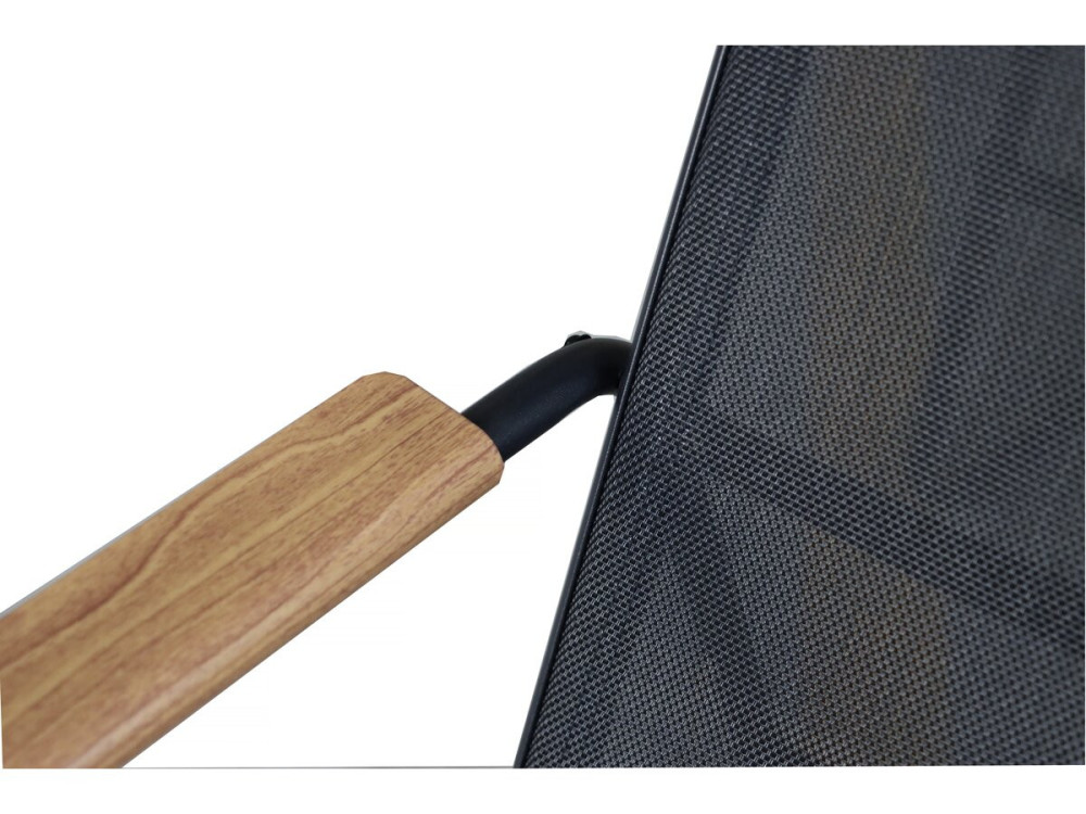 Metalen tuinset "Sparta" met imitatiehoutdecor - 4 zits - Zwart